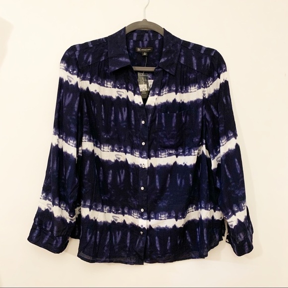 NWT INC tie dye button up long sleeved 2X - Picture 3 of 10